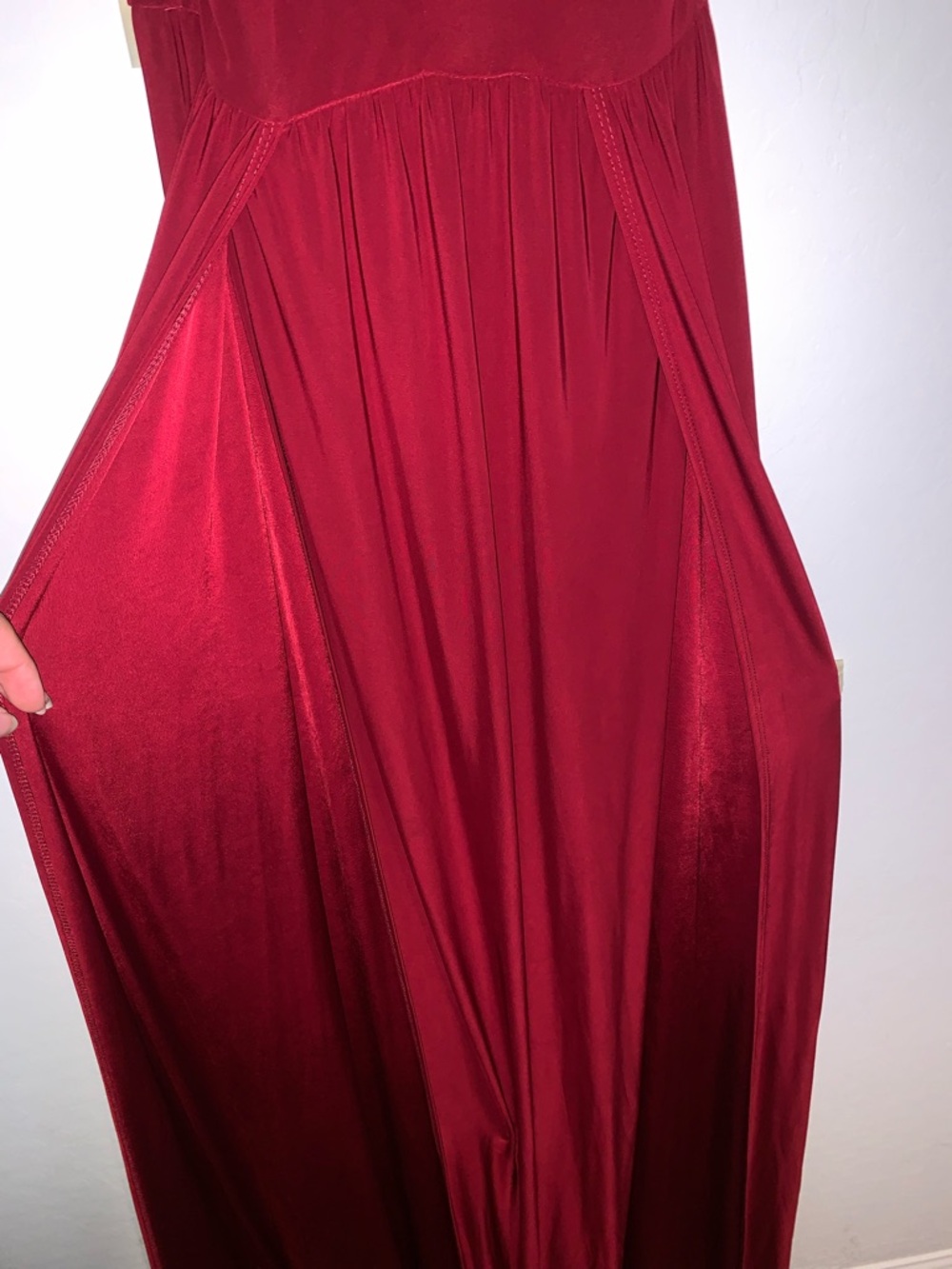 Burgundy Plunge Maxi Dress with Double High Slits by Windsor - Picture 4 of 7